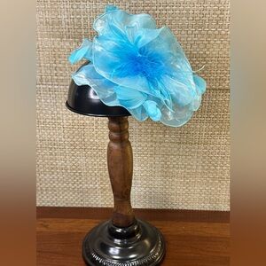 Sky Blue Feather & Organza Kentucky Derby Fascinator